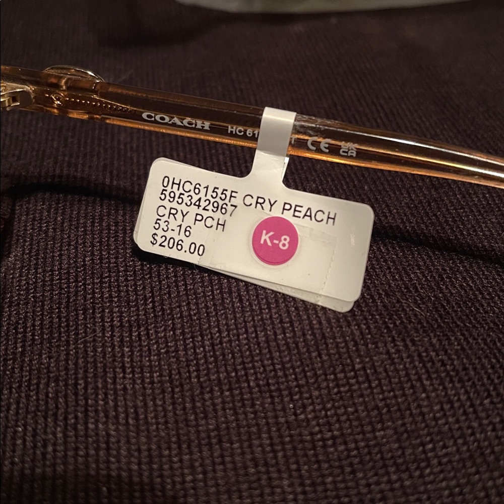 Coach Peach and Clear Eyeglasses Demo 6155F NEW - Picture 2 of 3